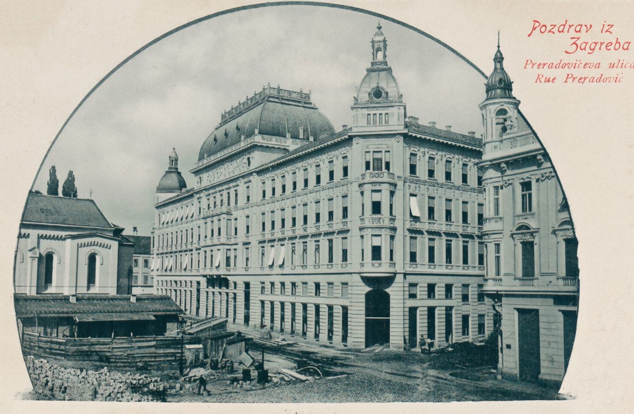 Trg Petra Preradovića oko 1905. godine, razglednica